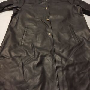 Black Leather Women's Coat